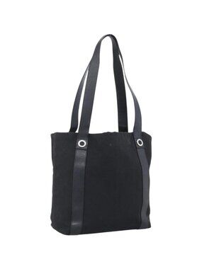 BVLGARI Tote Bag Canvas Black Silver